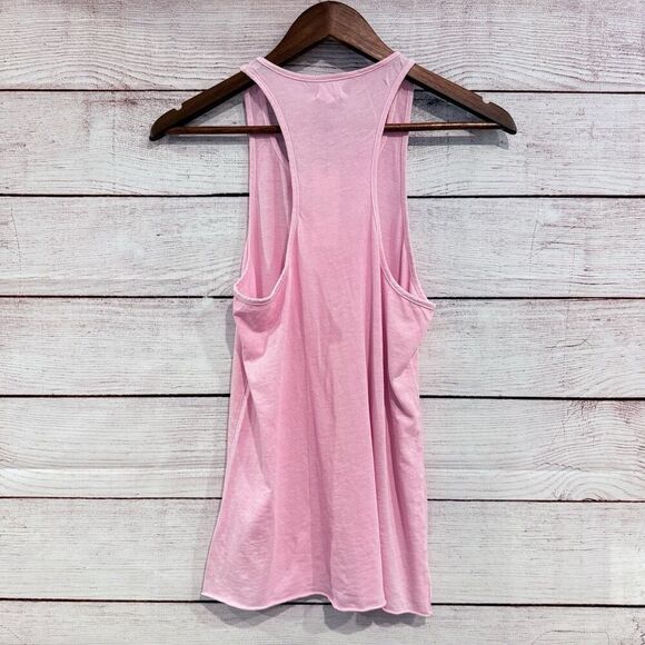 Unsubscribed Pink Raceback Tank Top Sleeveless Jersey Basic Casual Gym Sports - Picture 2 of 6